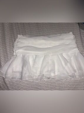 Chiffon Ruffle Mini Skirt in White